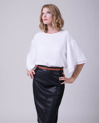 Cala Belt – Cognac | Skinny Snap Belt | One-Size Adjustable