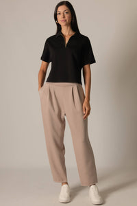 Short Sleeve Quarter Zip Top