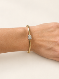 Drew Emerald Cut Bezel Two-Tone Bangle