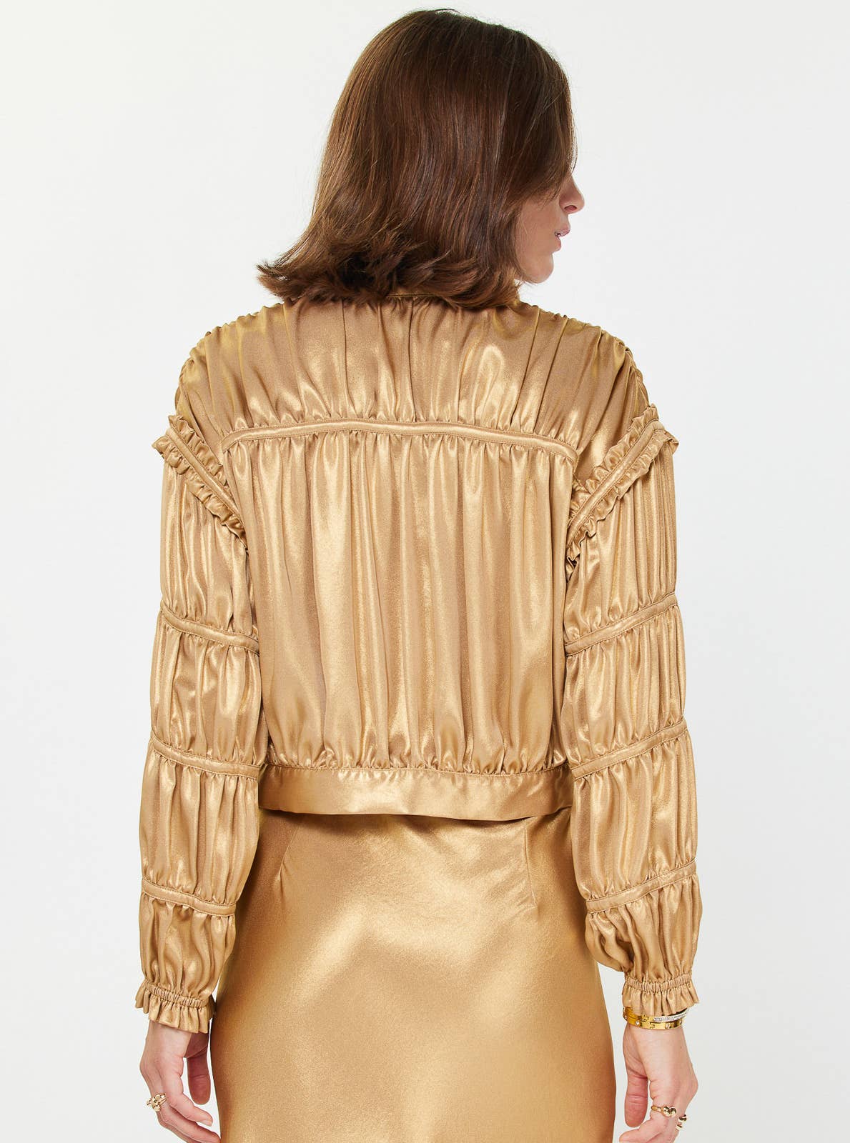 Shirring Detail Short Jacket
