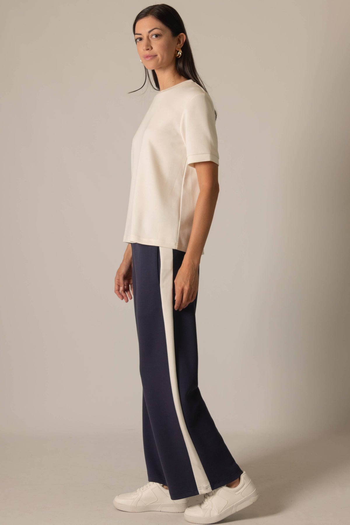 Round Neck Short Sleeve Tee - Ivory