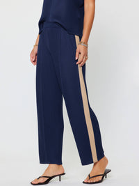 Pleated Tapered Pants - Navy