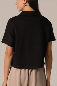 Short Sleeve Quarter Zip Top