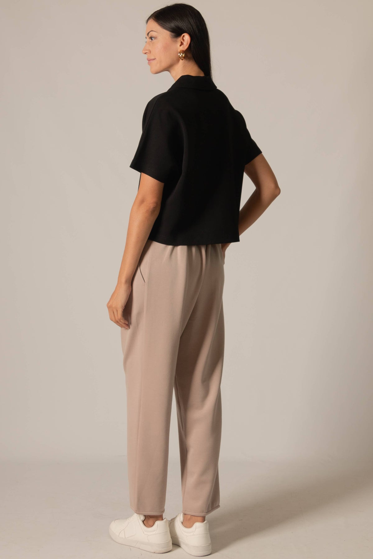 Short Sleeve Quarter Zip Top