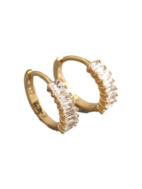 Baguette Huggie Hoop Earrings