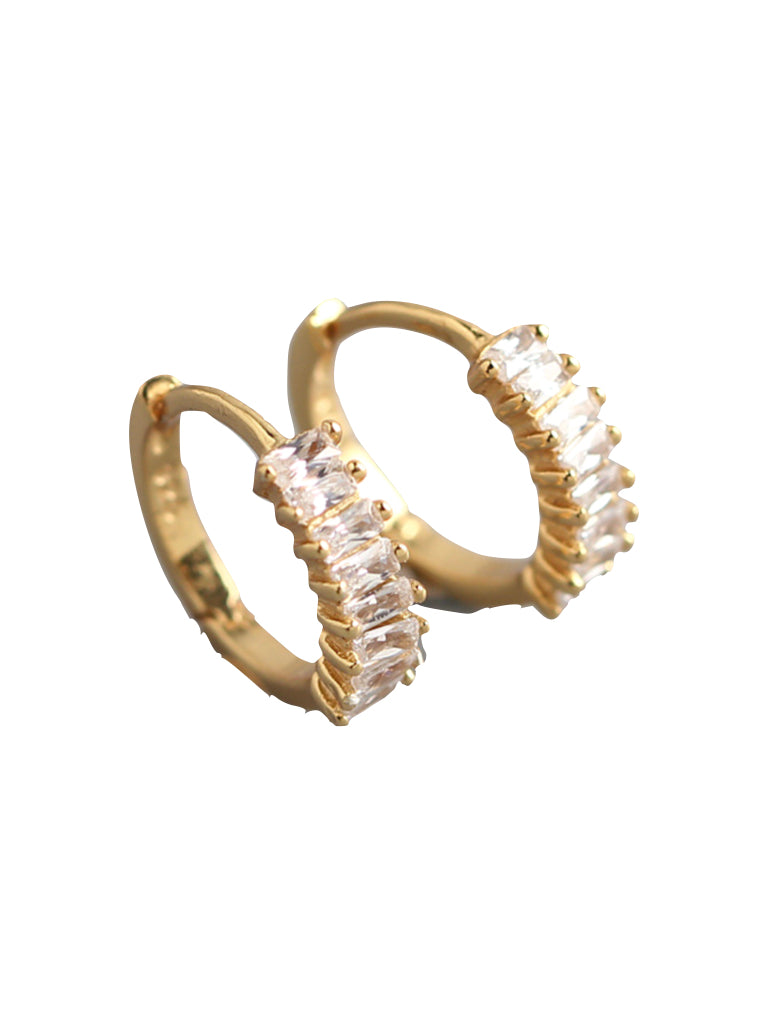 Baguette Huggie Hoop Earrings