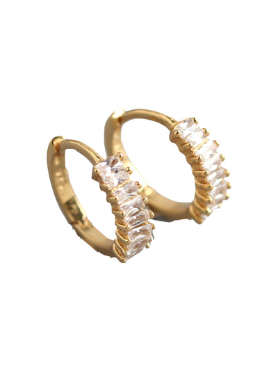 Baguette Huggie Hoop Earrings