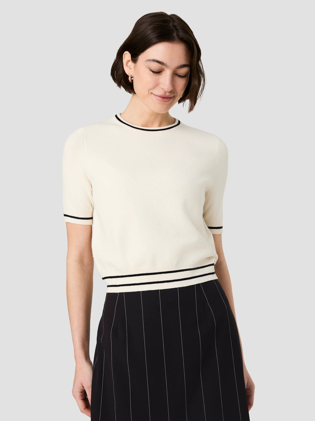 Babysoft Short Sleeve Rib Stripe Knit