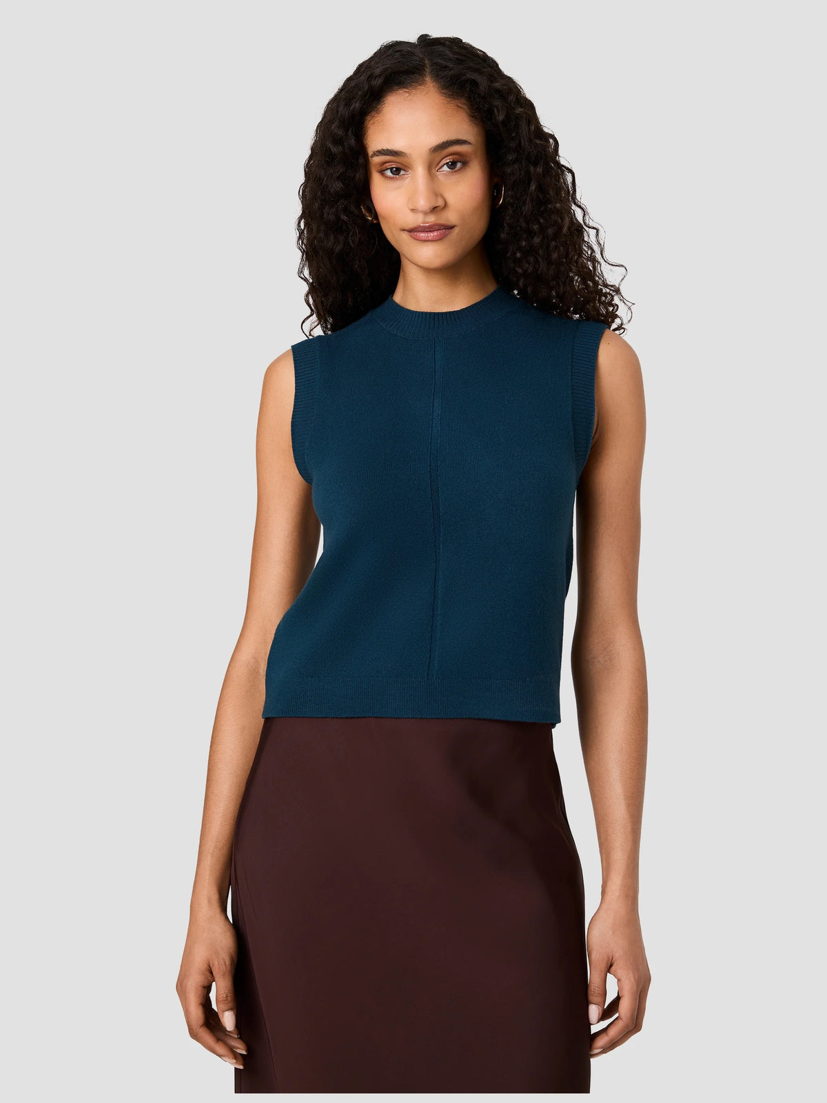 Babysoft Vertical Tick Crewneck Sleeveless Top