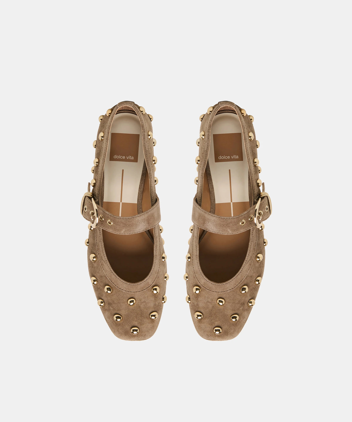Mikel Stud Flat Olive Suede