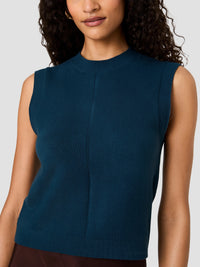 Babysoft Vertical Tick Crewneck Sleeveless Top
