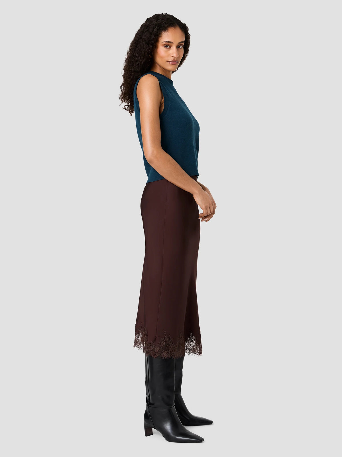 Babysoft Vertical Tick Crewneck Sleeveless Top