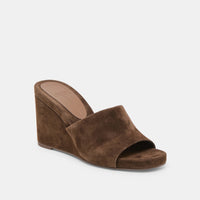 Holta Wedge Dark Brown Suede