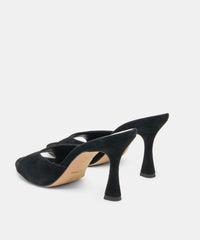 Rosha Onxy Suede Heels