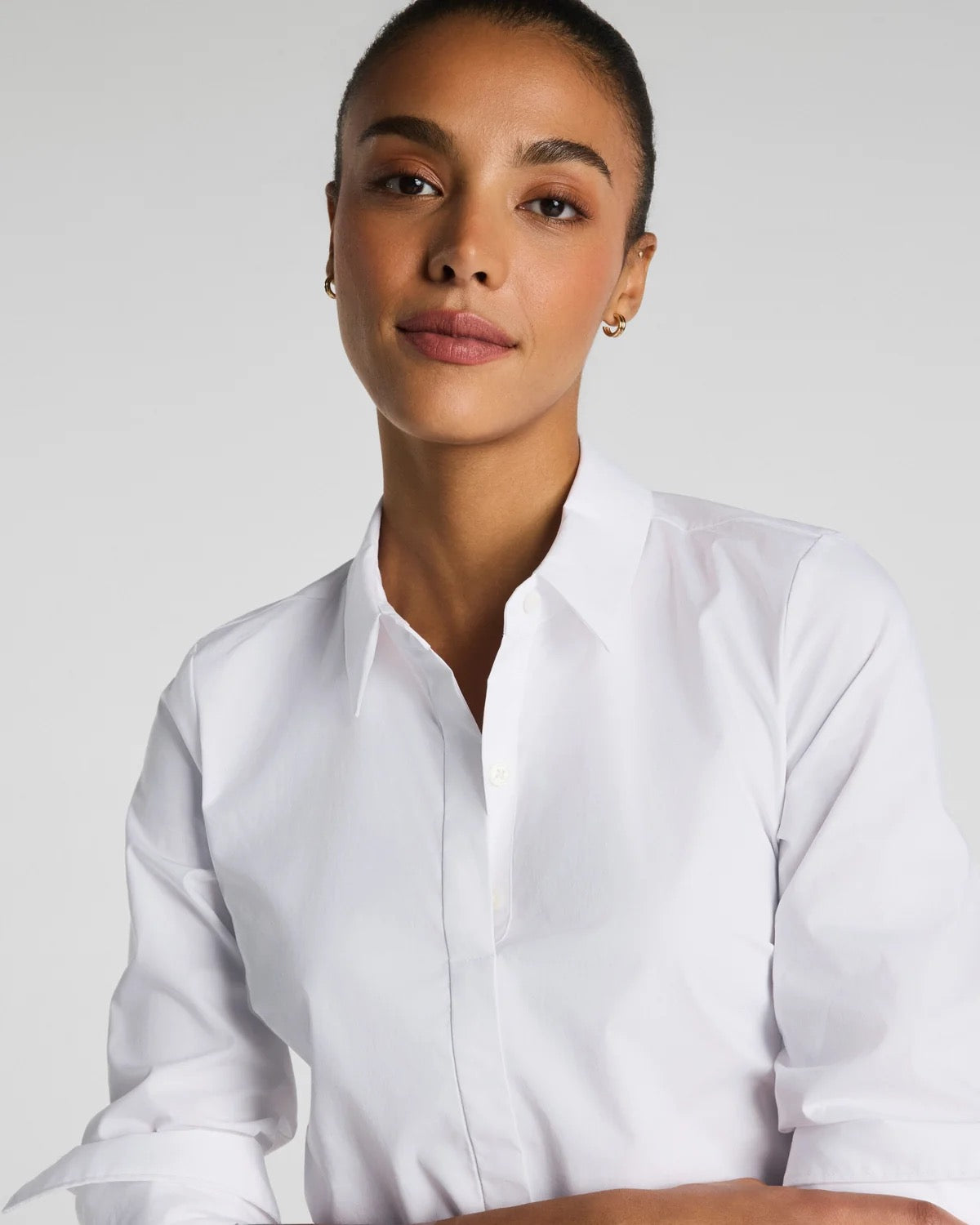 Spanx Poplin No-Gape Button Down