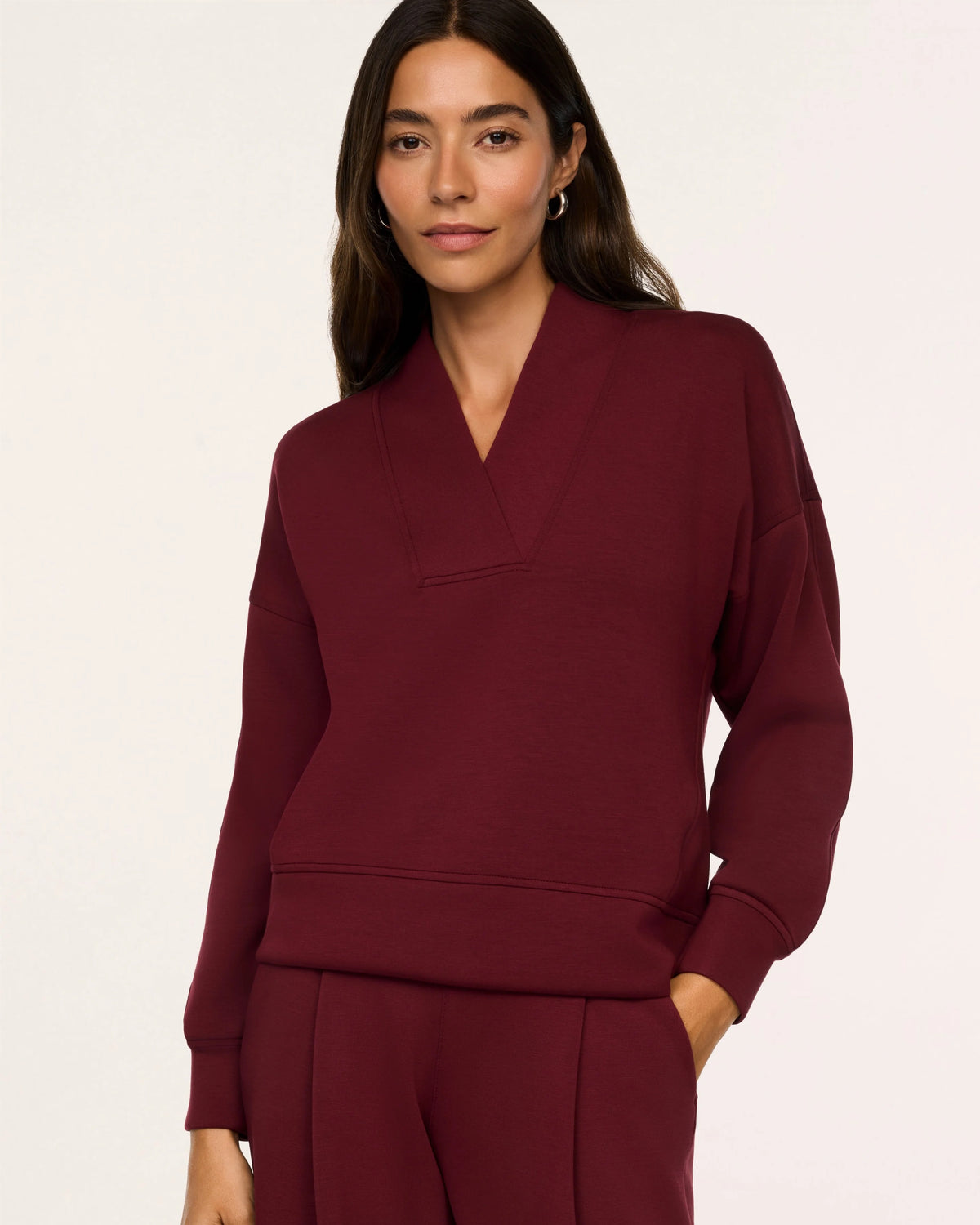 Spanx V-Neck Long Sleeve Top
