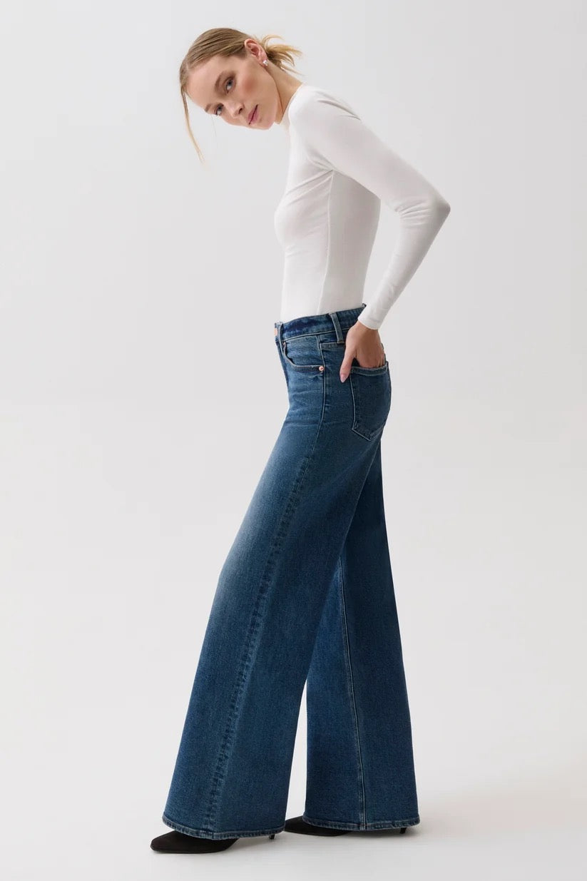 Vivian Mid Rise Wide Leg - Blue Depths
