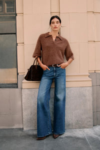 Vivian Mid Rise Wide Leg - Blue Depths