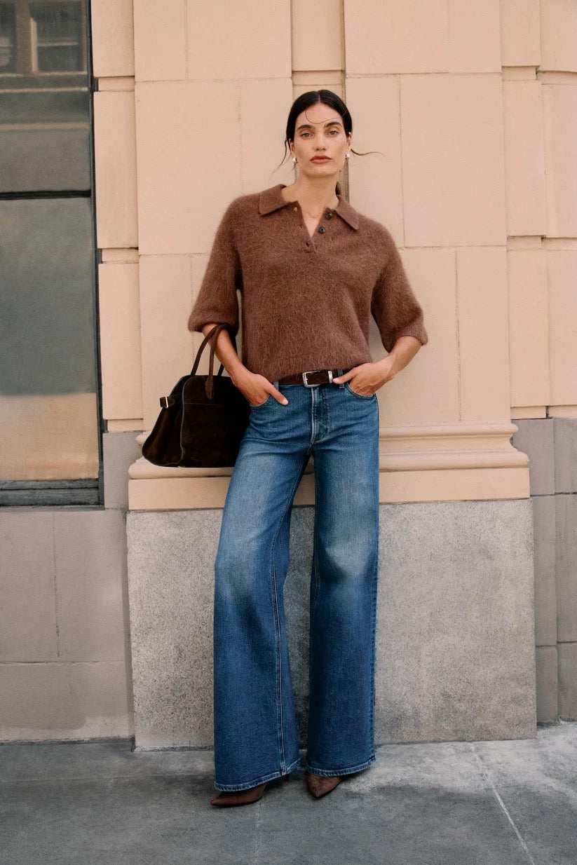 Vivian Mid Rise Wide Leg - Blue Depths