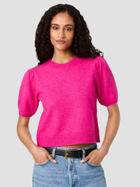 Yulia Knit Puff Sleeve Top