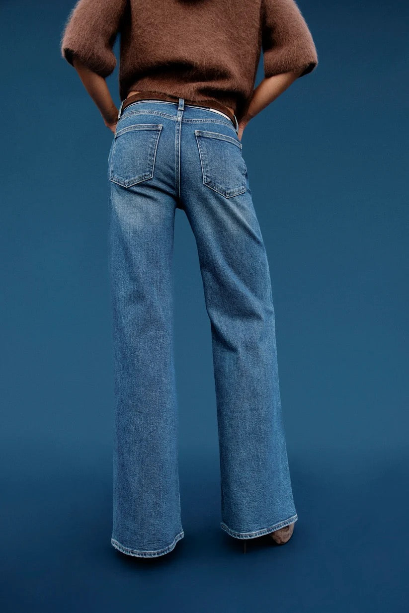 Vivian Mid Rise Wide Leg - Blue Depths