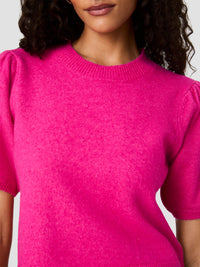 Yulia Knit Puff Sleeve Top