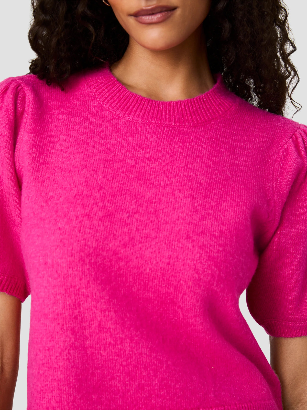 Yulia Knit Puff Sleeve Top