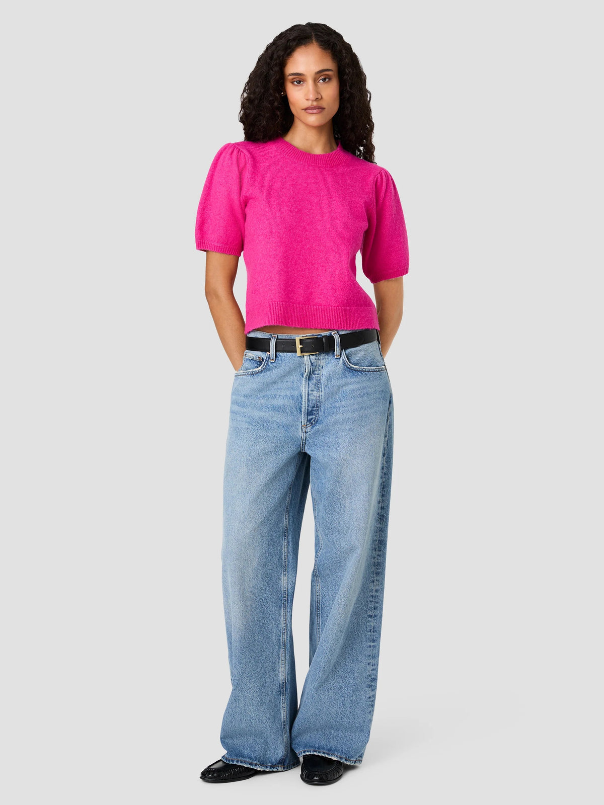Yulia Knit Puff Sleeve Top