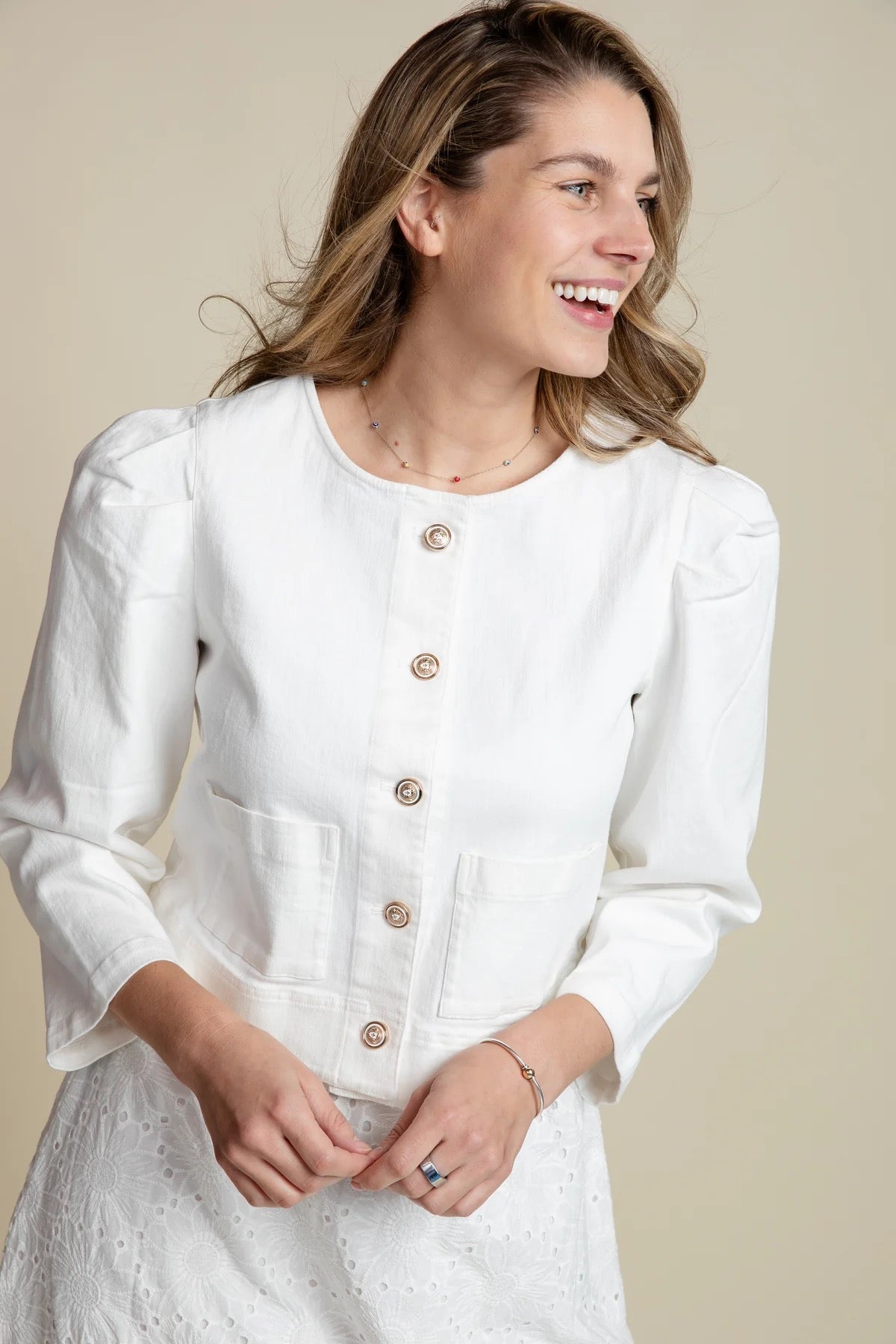 The Grace Cream Denim Jacket