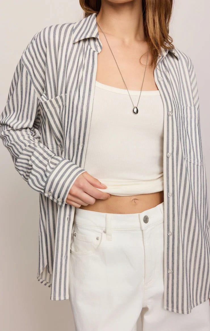 Reese Button Up Stripe Shirt