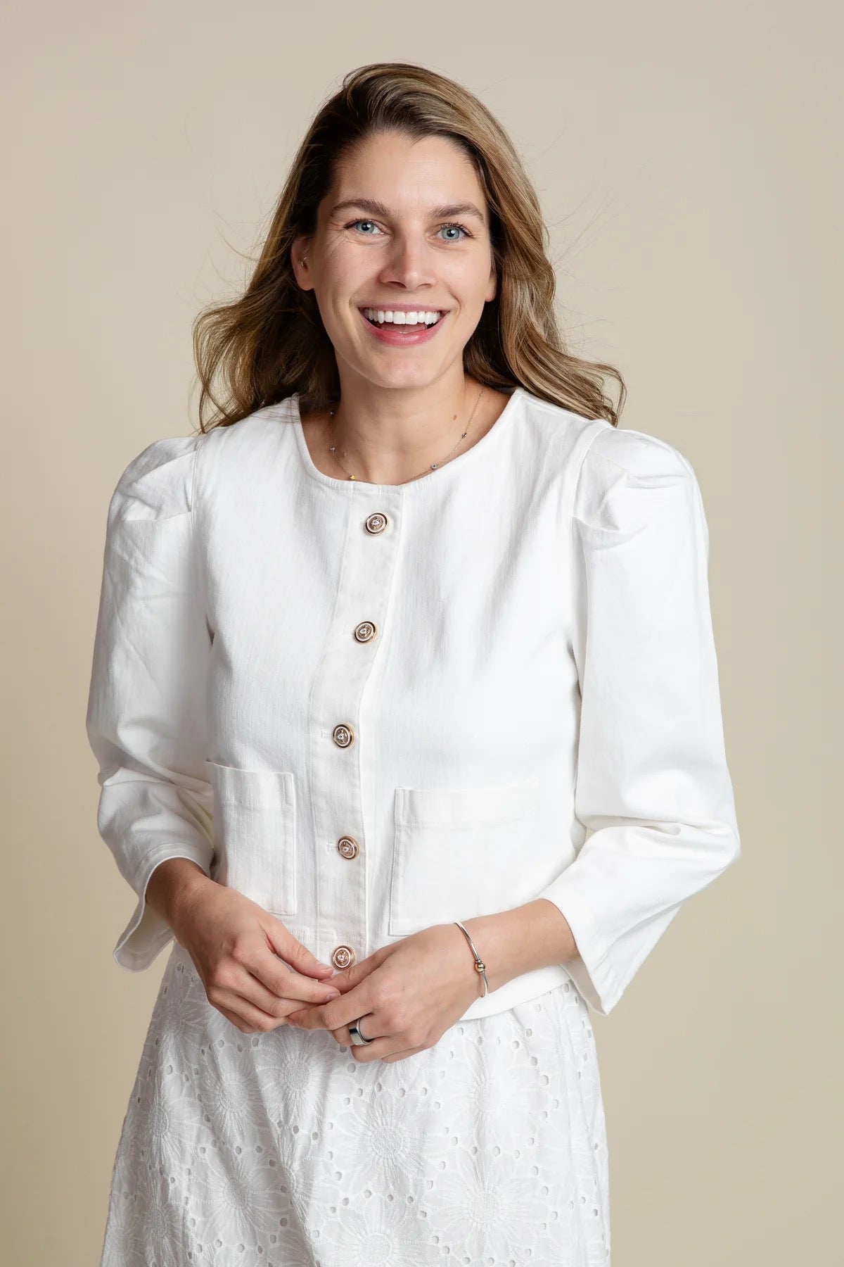 The Grace Cream Denim Jacket