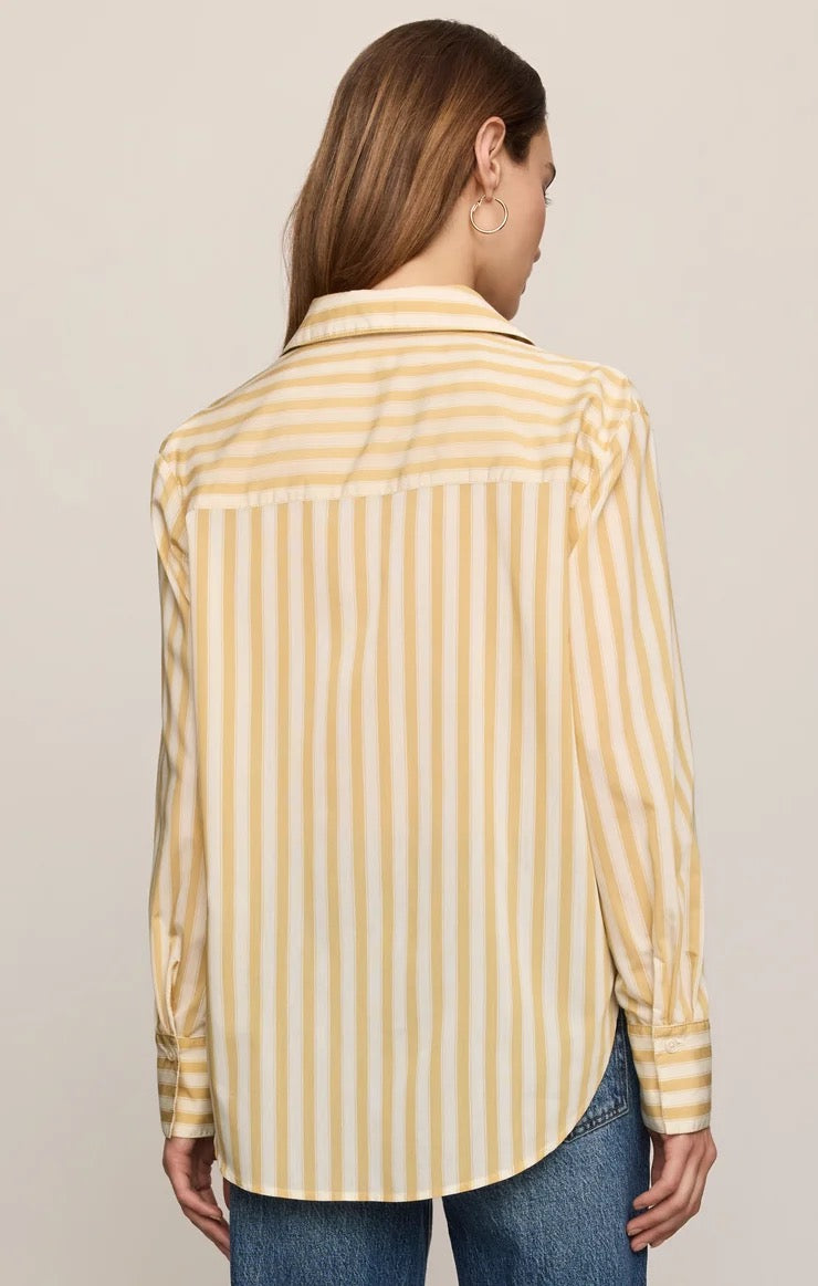Golden Haven Stripe Button Up Golden Sage