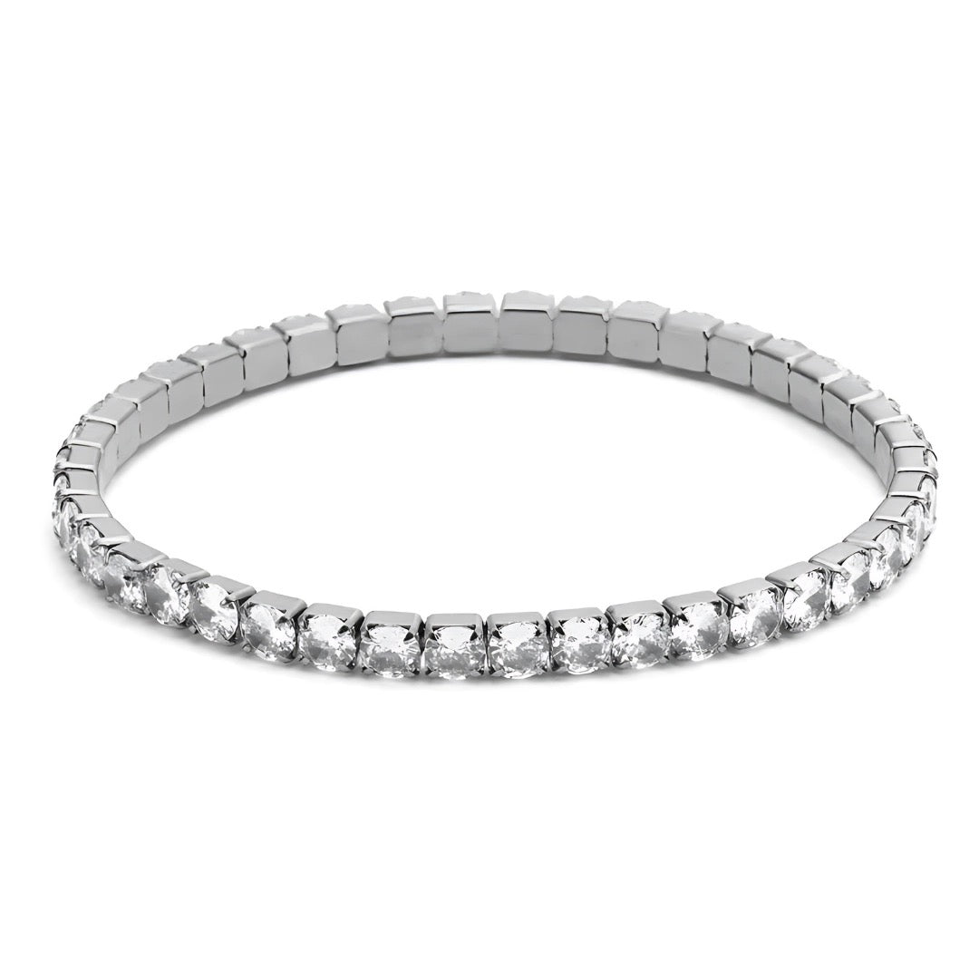 Eileen CZ Stretch Bracelet - Silver