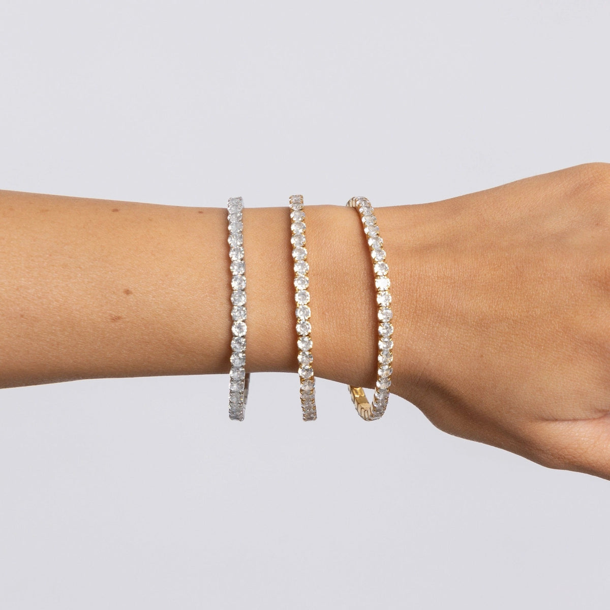 Eileen CZ Stretch Bracelet - Silver