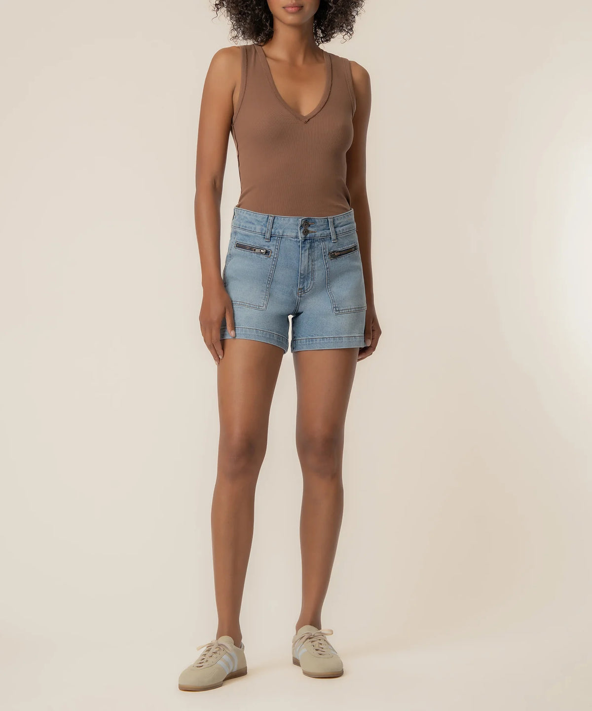 Jane High Rise Long Short - Front & Back Patch Pockets