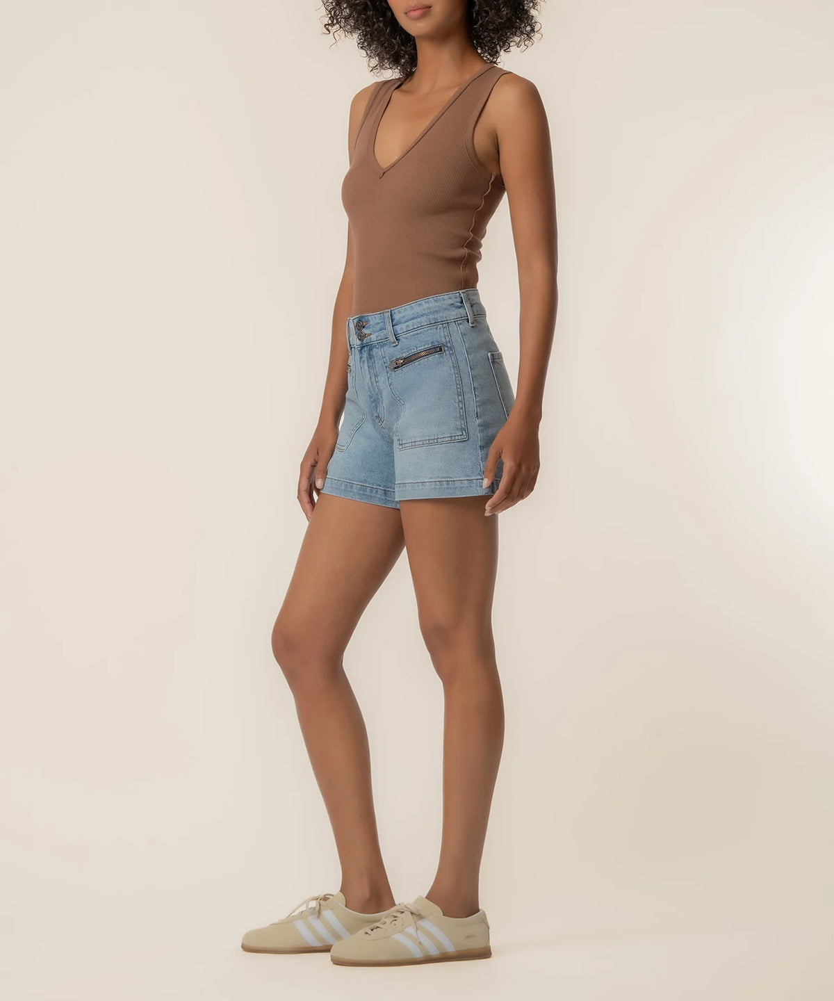 Jane High Rise Long Short - Front & Back Patch Pockets