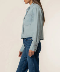 Aubrey Long Sleeve Button Down Crop Shirt