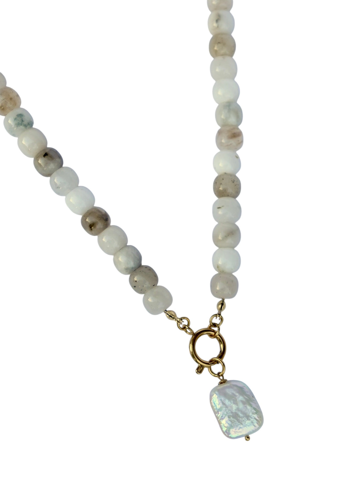 Front Row Beaded Jasper And Pearl Necklace
