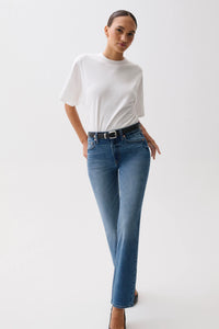 Aleks Mid Rise Straight Jeans