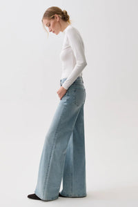 Vivian Mid Rise Wide Leg Jeans