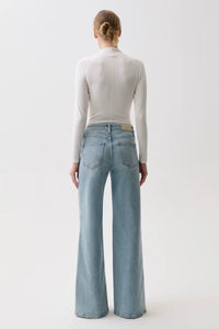 Vivian Mid Rise Wide Leg Jeans