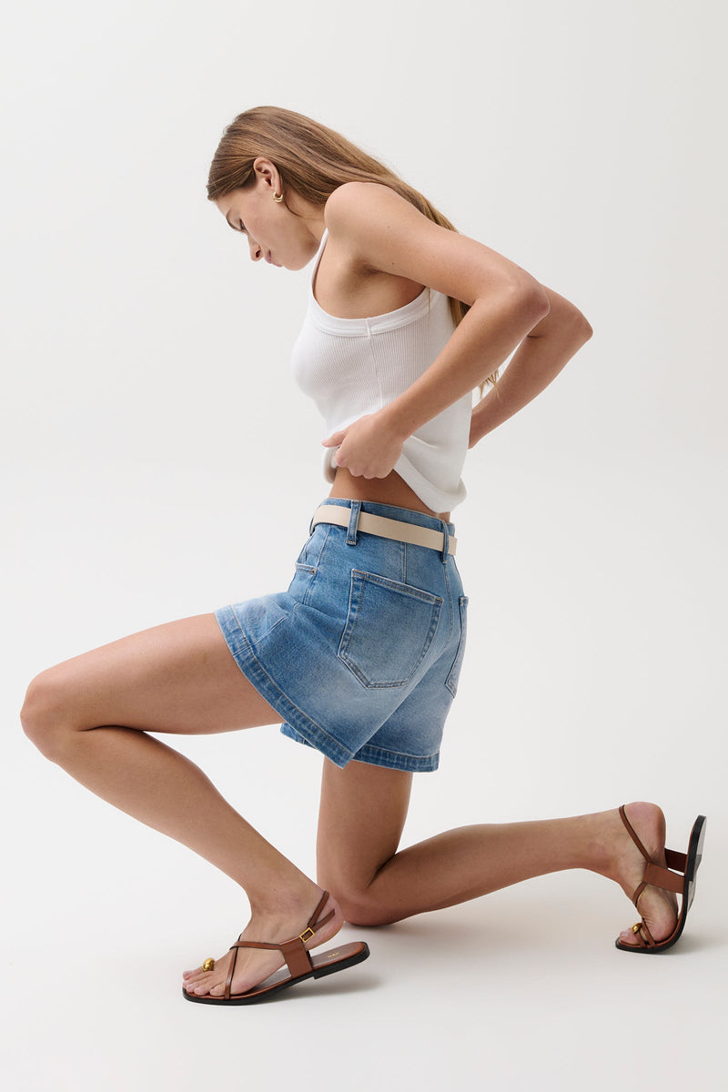 Aoki High Rise A-Line Shorts in Hidden Gem