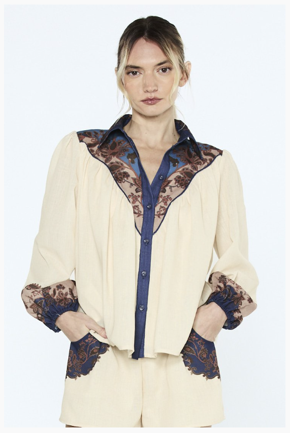 Sayla Button Down Top