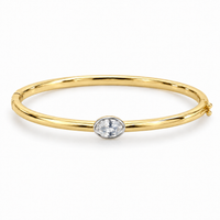 Drew Oval Cut Bezel Two-Tone Bangle