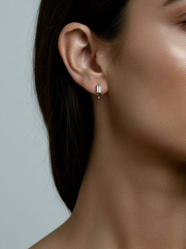 Ray Of Light Huggie Hoop Earrings