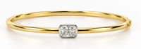 Drew Emerald Cut Bezel Two-Tone Bangle