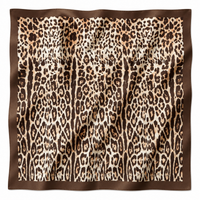 Leopard Print Satin Silk Square Scarf