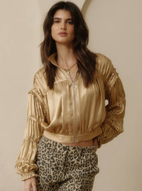 Shirring Detail Short Jacket