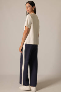 Round Neck Short Sleeve Tee - Ivory