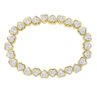 Stretchy Bezel Heart Bracelet - Clear